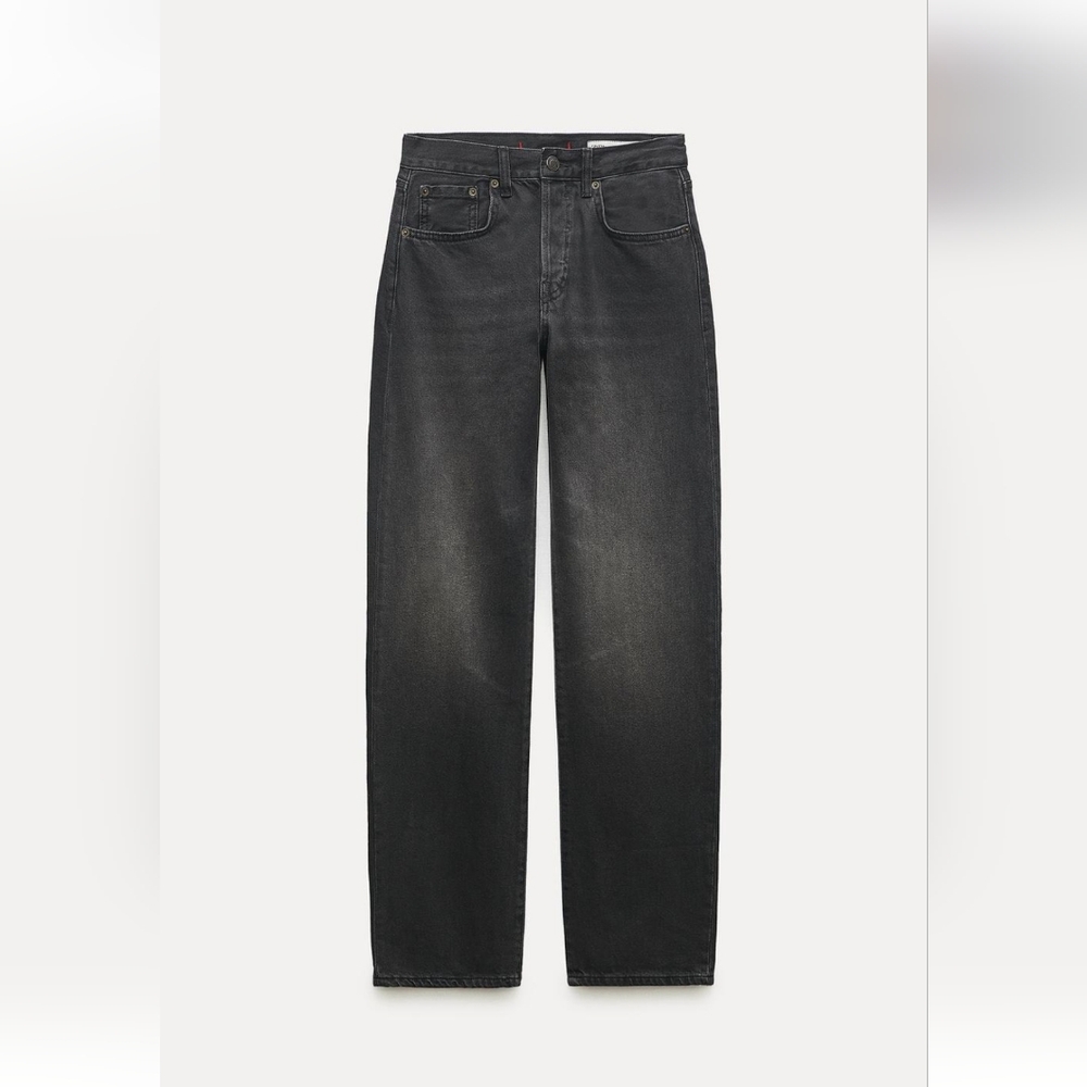 ZARA- Full Length ZW Collection Straight Leg Jeans High Waist